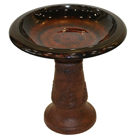 Red Star Beautiful Fiber-Clay Bird Bath FM 0822